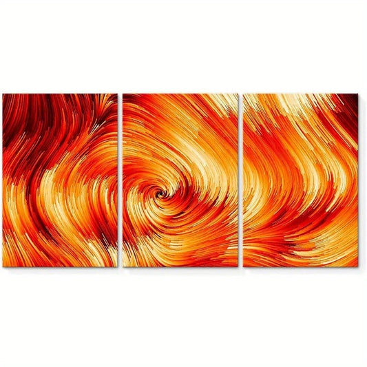 3pcs Gorgeous Petard Yellow & Red Shaded Metal Print Ready to Hang Art