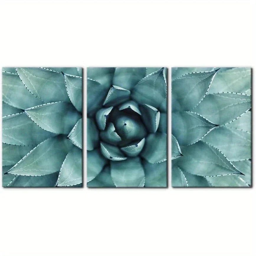 3pcs Giclee Plants Modern Artwork Metal Print Ready to Hang Art