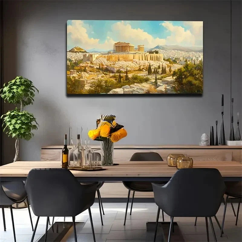 Distant Ancient Ruins Creative Wall Art Canvas Office Home Room Framed 120x60cm