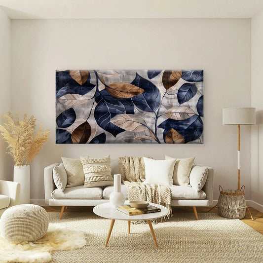 Modern Floral Geometry Gold Wall Art Canvas Office Home Room Framed 80x45cm