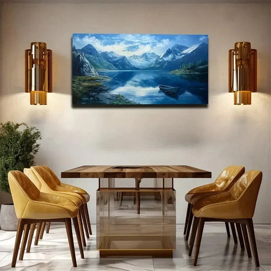 Mountain List Lake Quiet Wall Art Canvas Office Home Room Framed 120x60cm