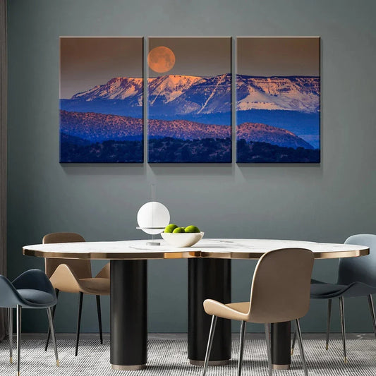 3pcs Moonlit Mountain Versatile Metal Print Ready to Hang Art