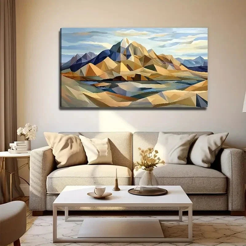 High Mountain Perfect Wall Art Canvas Office Home Room Framed 80x45cm