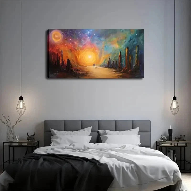 Magical Exotic Landscape Wall Art Canvas Office Home Room Framed 120x60cm