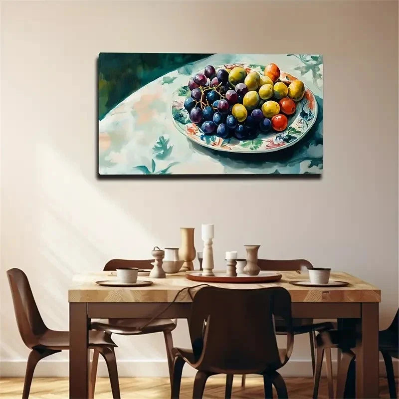 Vibrant Still Life Fruit Bowl Wall Art Canvas Office Home Room Framed 120x60cm