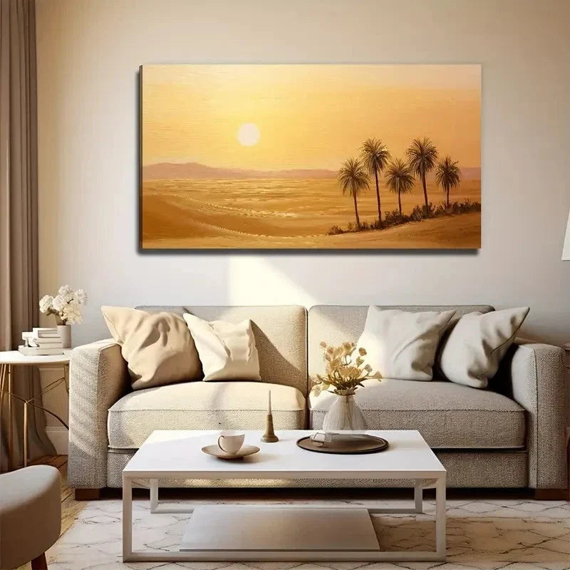 Desert Plant Suitable Wall Art Canvas Office Home Room Framed 80x45cm