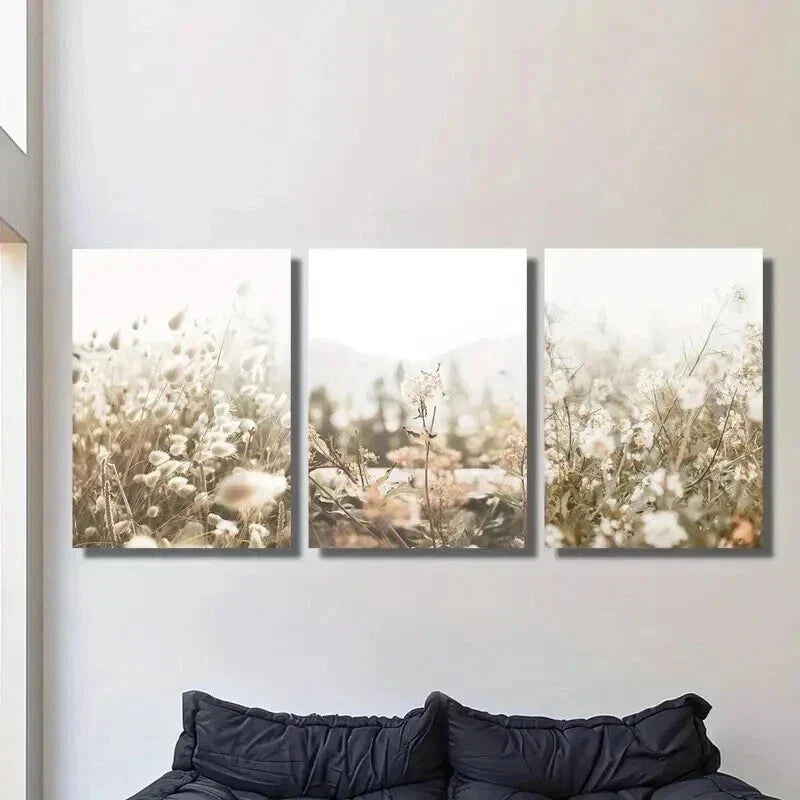 3pcs Scandinavian Countryside Landscape Wall Art Set Canvas Framed 40x60cm - High Quality Print 100% Australian Made Wall Canvas Ready to Hang