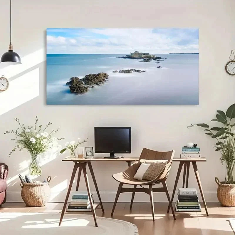 La Capitale Corsaire Modern Wall Art Canvas Office Home Room Framed 80x45cm