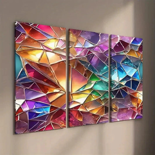 3pcs Abstract Geometric Shapes Creative Wall Art Set Canvas Framed 40x60cm - High Quality Print 100% Australian Made Wall Canvas Ready to Hang