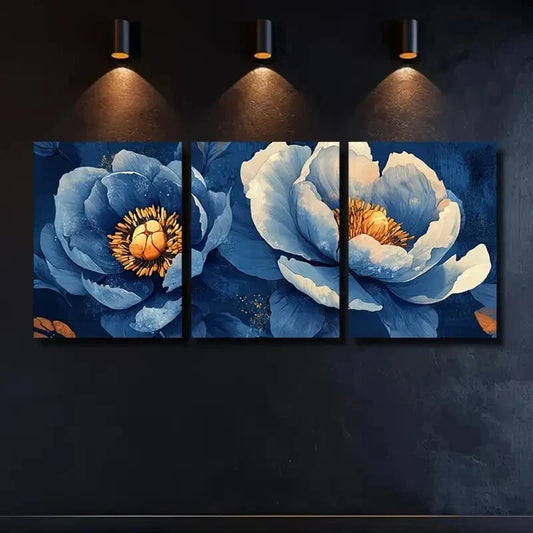 3pcs Featuring Digital Illustrations of Summer Metal Print Ready to Hang Art