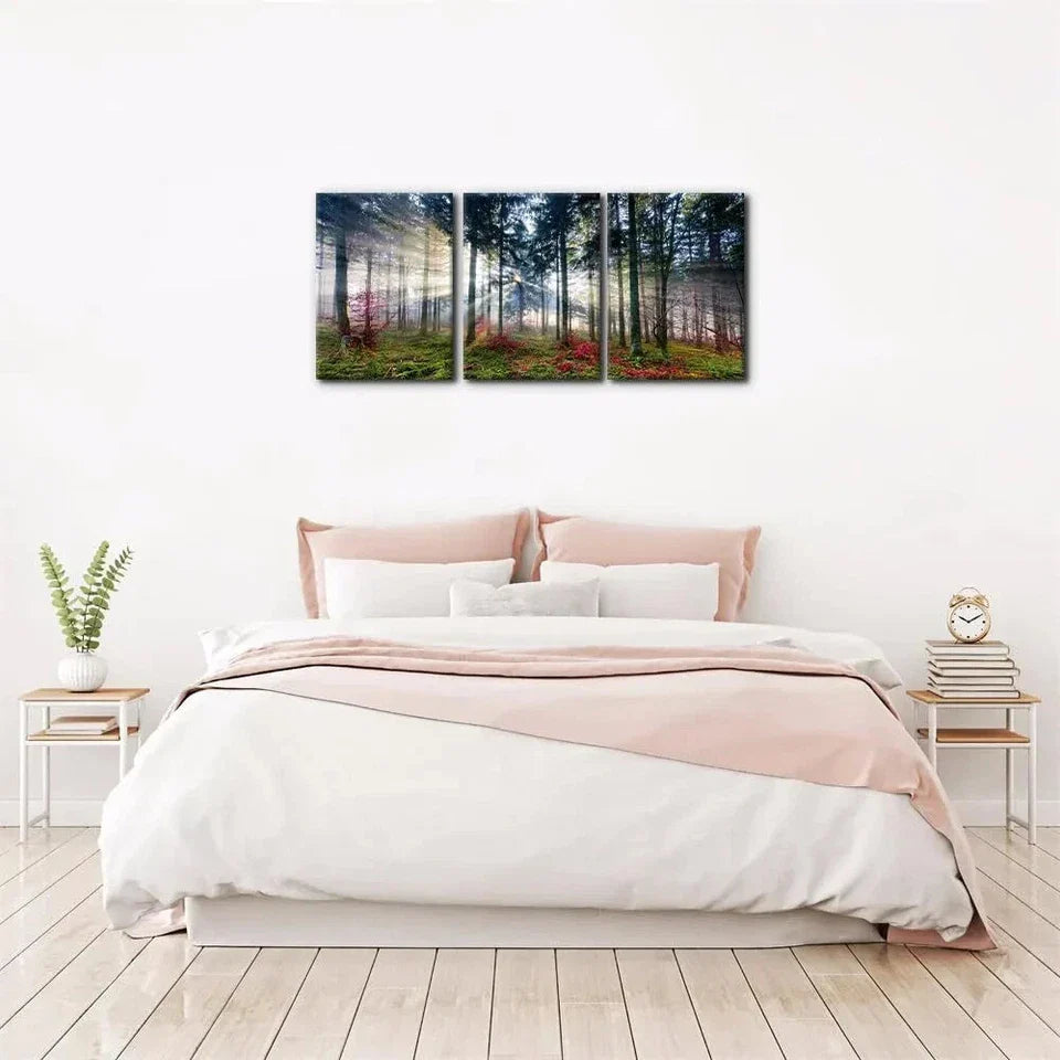 3pcs Nature Sunrise Trees Forest Metal Print Ready to Hang Art