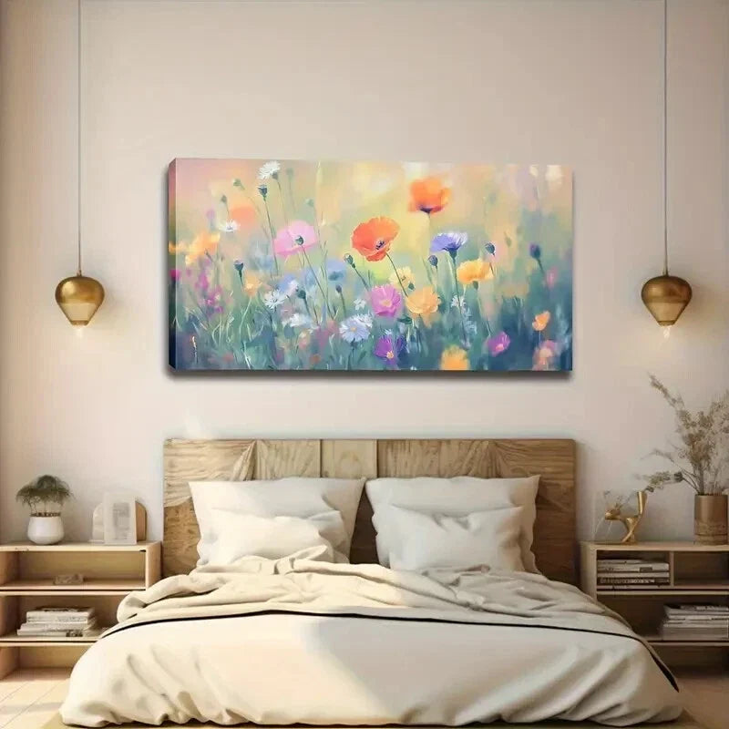 Macaron Color Palette Abstract Wall Art canvas office home room framed 120x60cm