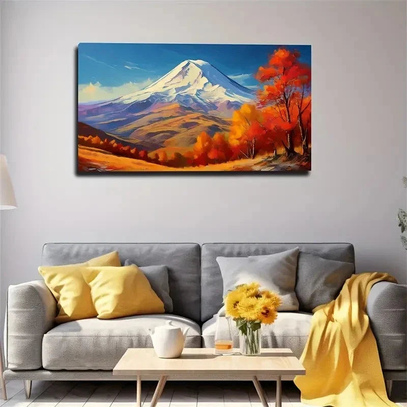 Autumn Alpine Forest Artistic Wall Art Canvas Office Home Room Framed 120x60cm