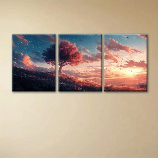 3pcs Abstract Vibrant Natural Scenery Wall Art Set Canvas Framed 40x60cm - High Quality Print 100% Australian Made Wall Canvas Ready to Hang