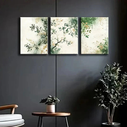 3pcs Moss & Leaves Colorful Pattern Perfect Wall Art Set Canvas Framed 40x60cm - High Quality Print 100% Australian Made Wall Canvas Ready to Hang