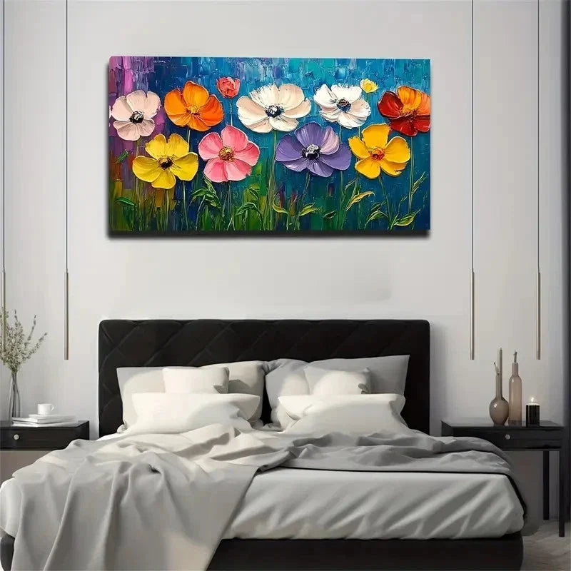 Blue And Orange Interwoven Perfect Wall Art Canvas Office Home Room Framed 120x60cm