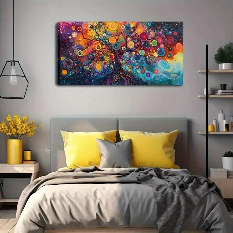 Modern Fantasy Tree Vibrant Wall Art Canvas Office Home Room Framed 120x60cm