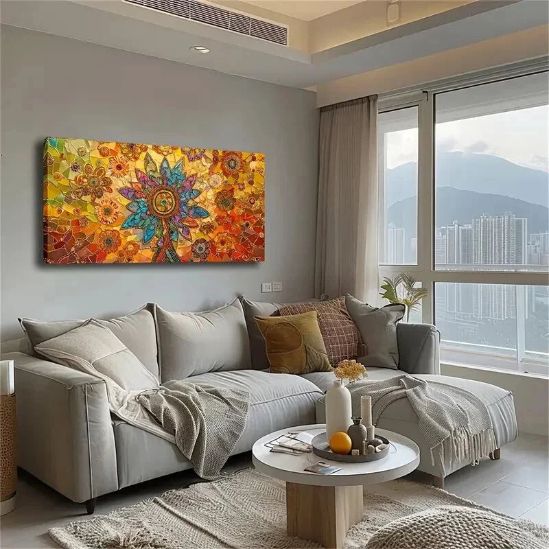 Colorful Centerpiece Floral Wall Art Canvas Office Home Room Framed 120x60cm