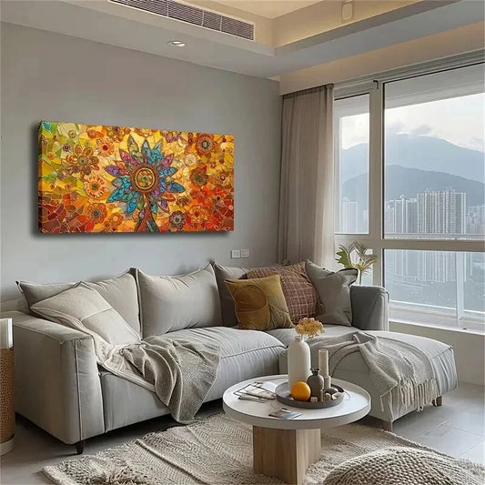 Colorful Centerpiece Floral Wall Art Canvas Office Home Room Framed 120x60cm