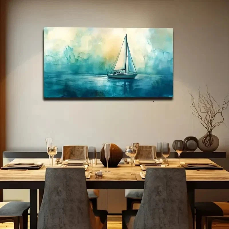 Borderless Ocean Wall Art Canvas Office Home Room Framed 120x60cm