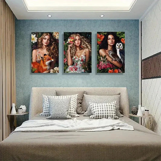 3pcs Enchanting Nature and Beauty Floral Perfect Wall Art Set Canvas Framed 40x60cm - High Quality Print 100% Australian Made Wall Canvas Ready to Hang