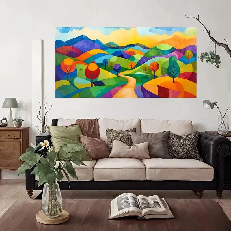 Abstract Landscapes Wall Art Canvas Office Home Room Framed 120x60cm