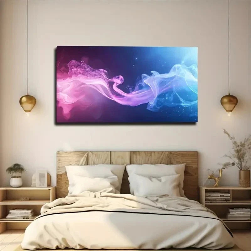 Science Fiction Blue Collision Wall Art Canvas Office Home Room Framed 120x60cm