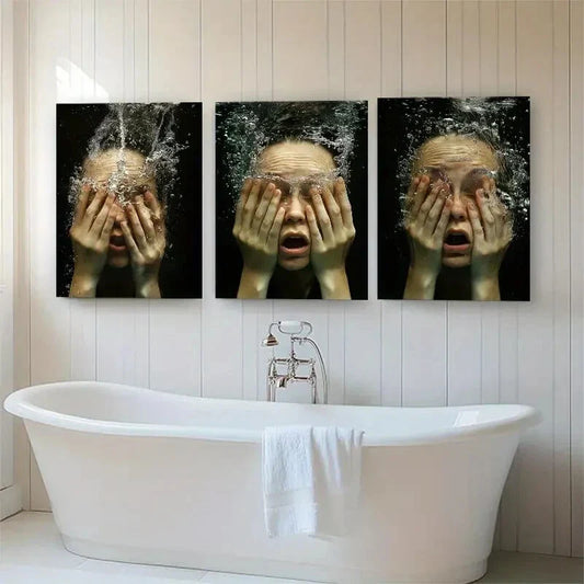 3pcs Featuring Expressive Face Immersion Perfect Wall Art Set Canvas Framed 40x60cm - High Quality Print 100% Australian Made Wall Canvas Ready to Hang