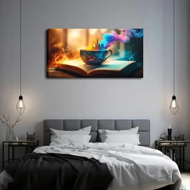 Enchanting Castle Emerging Wall Art Canvas Office Home Room Framed 120x60cm
