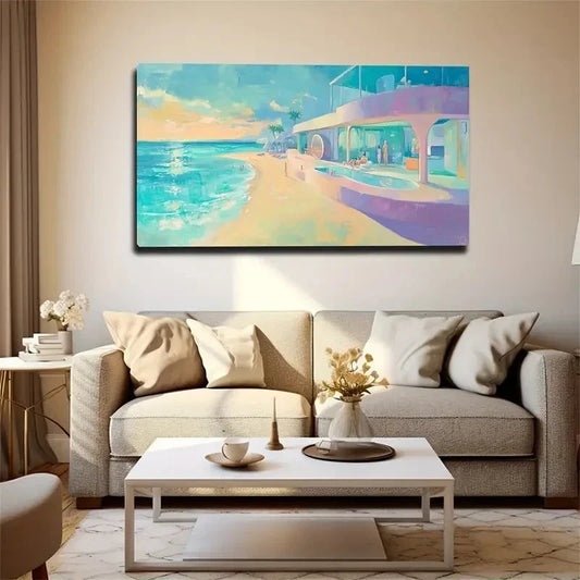 The Desirable Beach Scenery Wall Art Canvas Office Home Room Framed 120x60cm