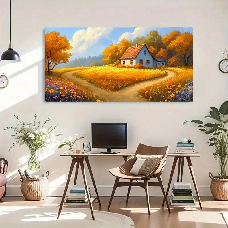 Autumn Landscape Modern Décor Wall Art Canvas Office Home Room Framed 120x60cm
