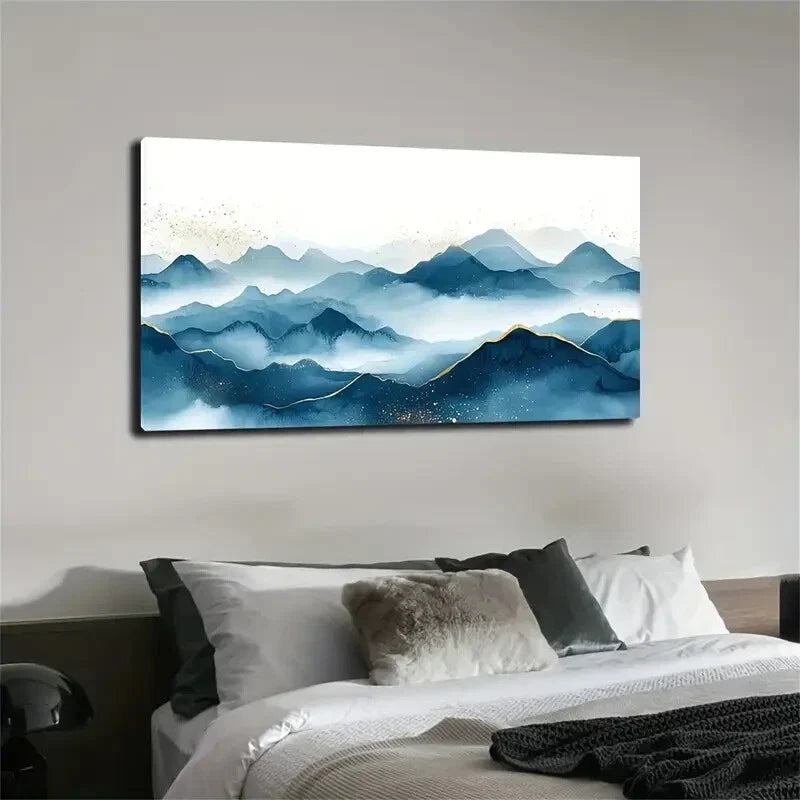 Wash Ink Gradation Minimalist Wall Art canvas office home room framed 120x60cm
