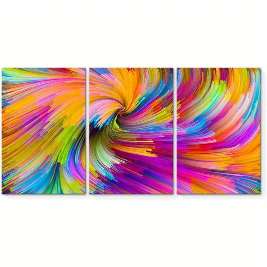 3pcs Gorgeous Petard Colourful Pink Yellow Metal Print Ready to Hang Art