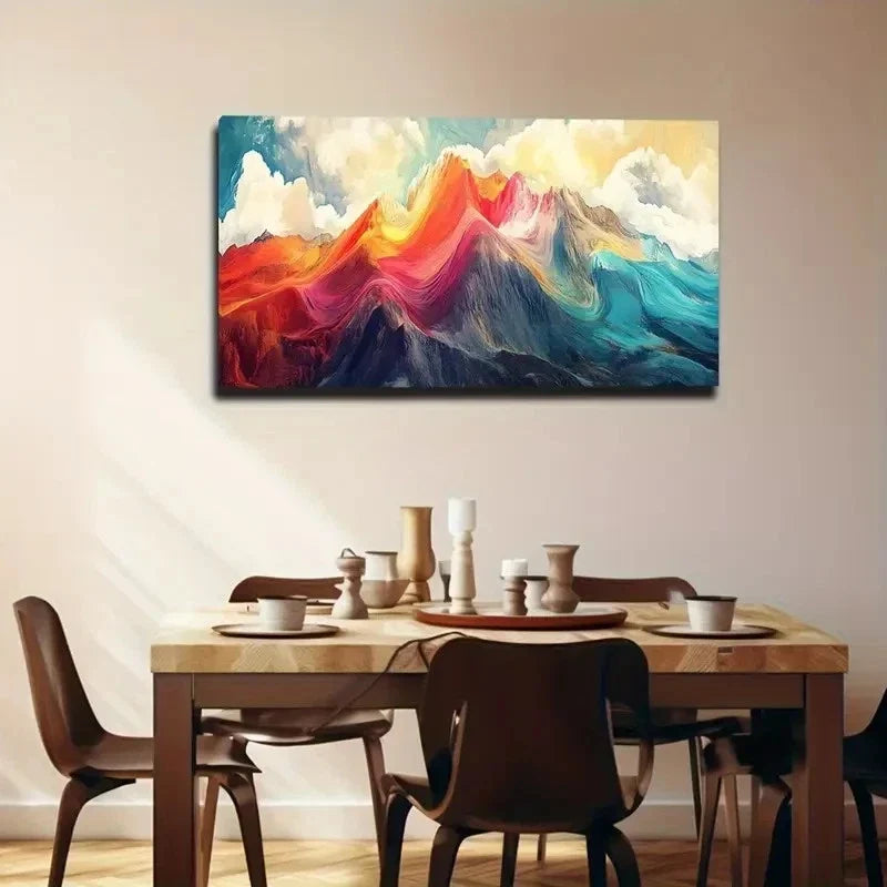 Colorful Mountains Modern Wall Art Canvas Office Home Room Framed 120x60cm