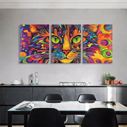 3pcs Colorful Swirls and Bold Pattern Perfect Wall Art Set Canvas Framed 40x60cm - High Quality Print 100% Australian Made Wall Canvas Ready to Hang