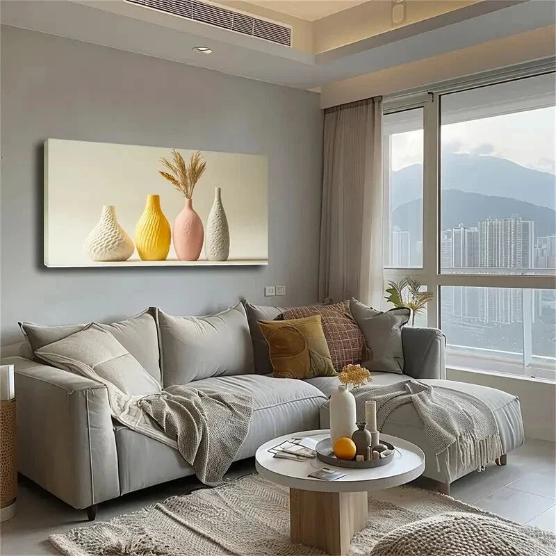 Unique Shape Vases Placed Wall Art Canvas Office Home Room Framed 120x60cm