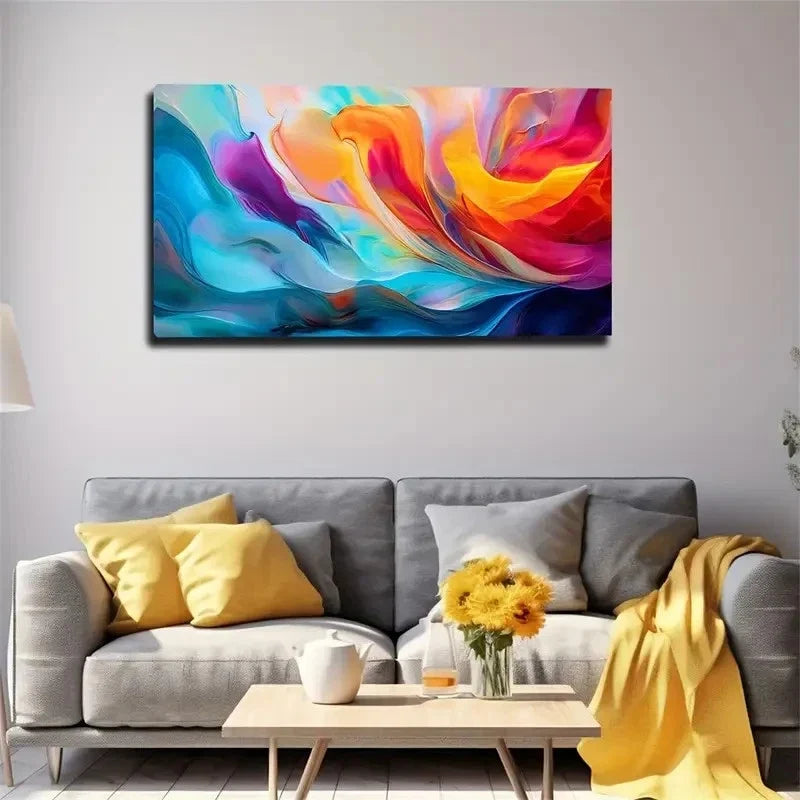Vibrant Colorful Patterns Dorm Wall Art Canvas Office Home Room Framed 120x60cm
