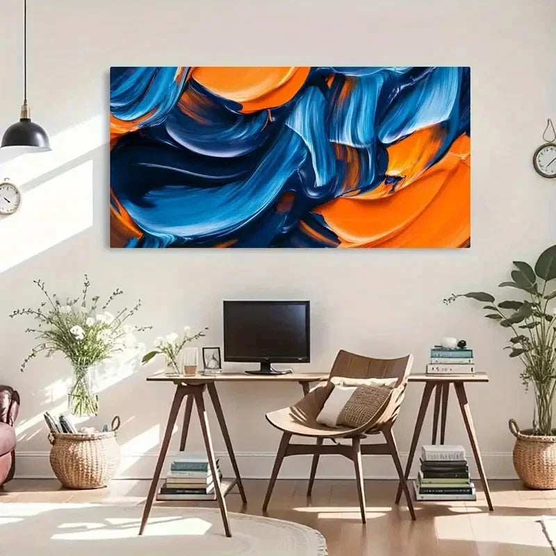 Large Abstract Stripes Décor Wall Art Canvas Office Home Room Framed 120x60cm