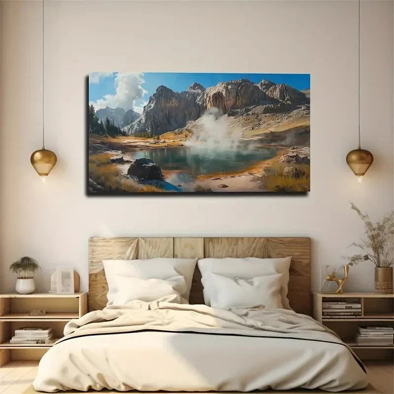 Steaming Lake Impressive Space Wall Art Canvas Office Home Room Framed 120x60cm
