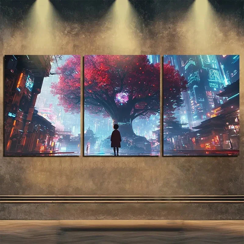 3pcs World Tree Nature Beautiful Color Perfect Wall Art Set Canvas Framed 40x60cm - High Quality Print 100% Australian Made Wall Canvas Ready to Hang