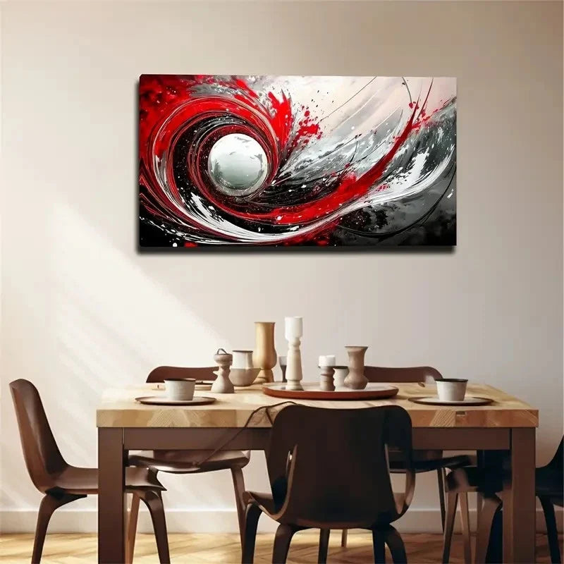Black & White Vortex Design Wall Art canvas office home room framed 120x60cm
