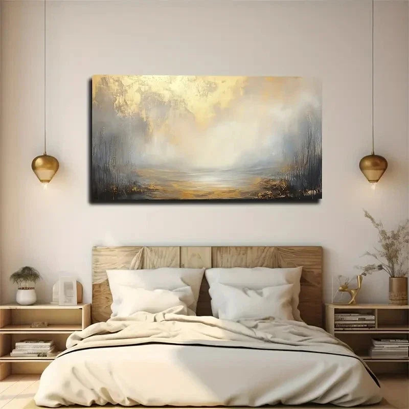Forest Ball Of White Mist Wall Art Canvas Office Home Room Framed 120x60cm