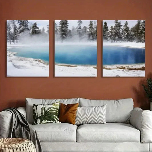 3pcs Yellowstone National Park Nature Metal Print Ready to Hang Art
