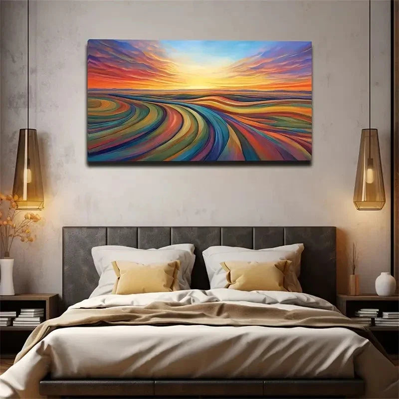 Vibrant Earthy Tones Abstract Wall Art Canvas Office Home Room Framed 120x60cm