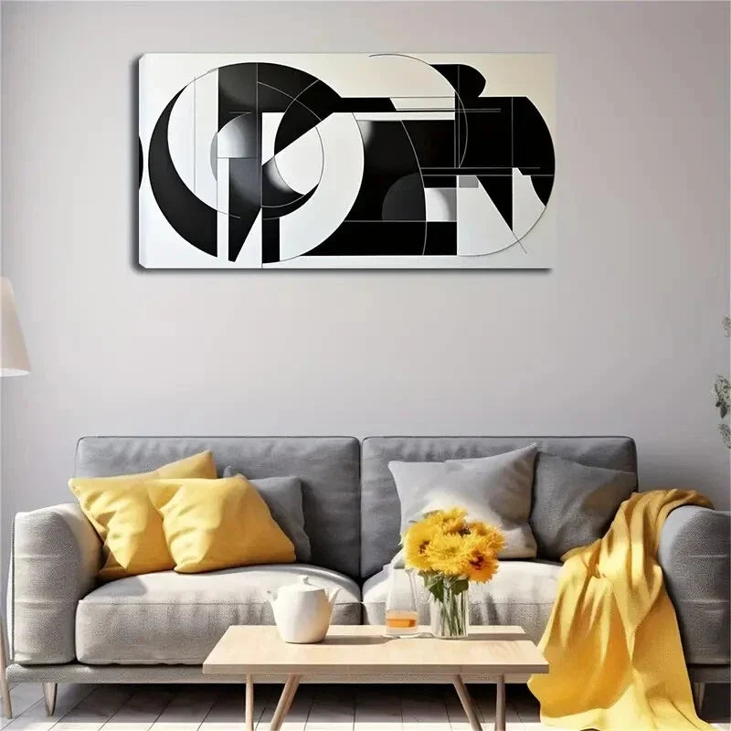 Square Other Geometric Shape Wall Art Canvas Office Home Room Framed 120x60cm