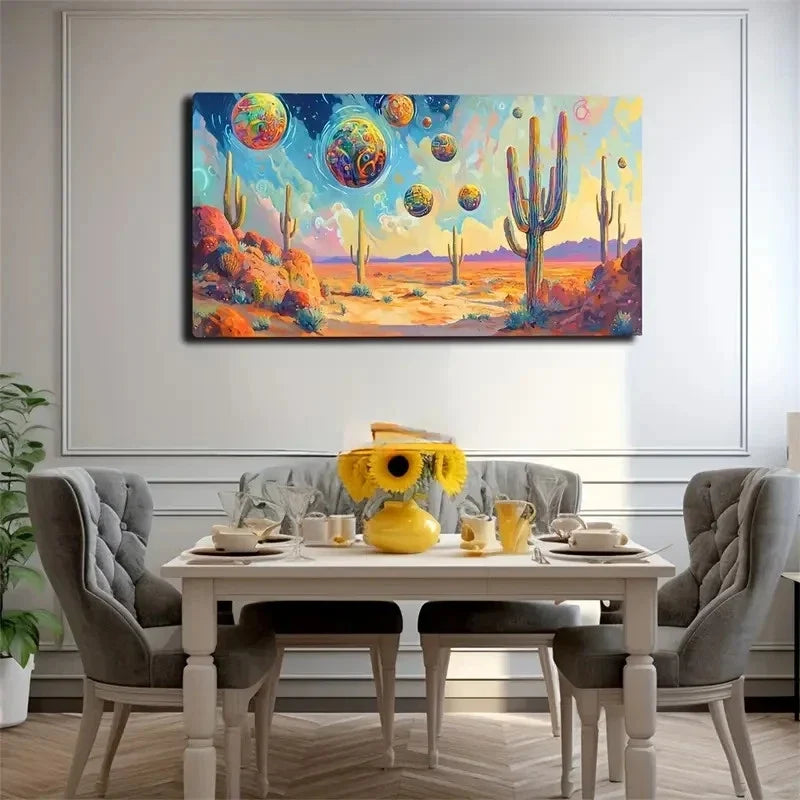 Desert Landscape Sunset Sky Wall Art Canvas Office Home Room Framed 120x60cm