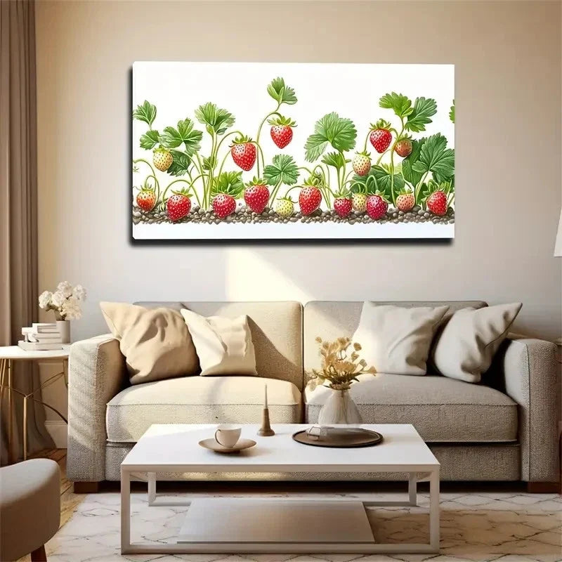 Strawberry On Small Stones Wall Art Canvas Office Home Room Framed 120x60cm