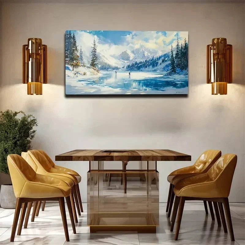 Ice And Snow Cold Winter Wall Art Canvas Office Home Room Framed 120x60cm