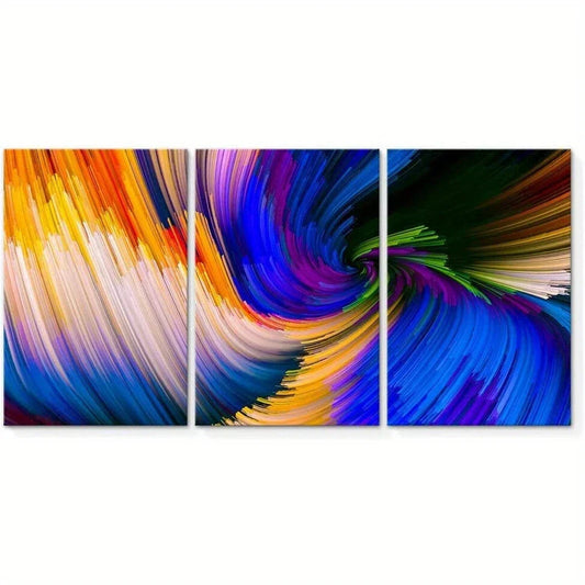 3pcs Gorgeous Petard Golden Blue Purple Metal Print Ready to Hang Art