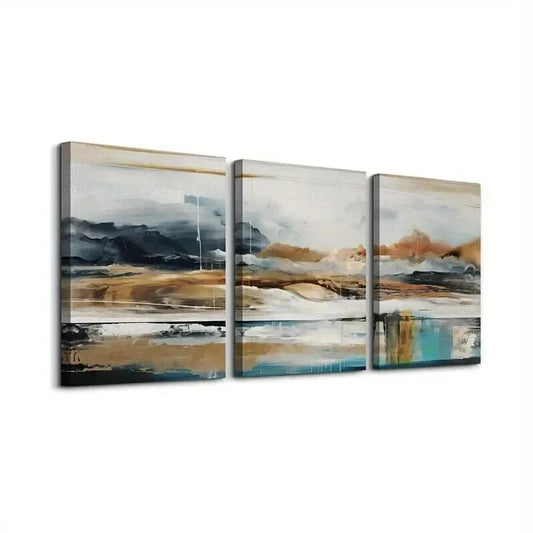 3pcs Abstract Black and White Design Wall Art Set Canvas Framed 40x60cm - High Quality Print 100% Australian Made Wall Canvas Ready to Hang
